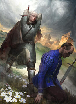 2 main characters, foreground and background are heavily detailed - (490+200)=$690