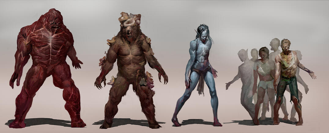 Concept of 4 monsters - (180+150+150+150)=$630