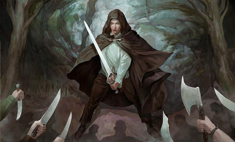 1 character, background and foreground are averagely detailed - $450